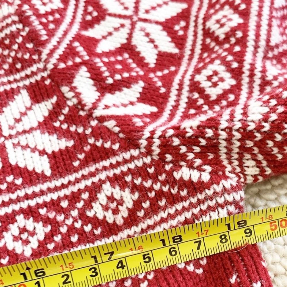 Christmas Red Fair Isle Warm Preppy Sweater SP - Picture 5 of 7